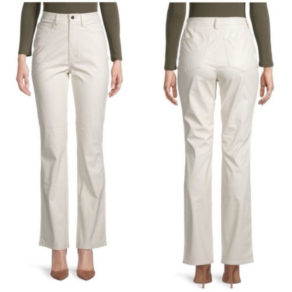 NWT WeWoreWhat Ivory High Waist Croc Embossed Ankle Flare Pants